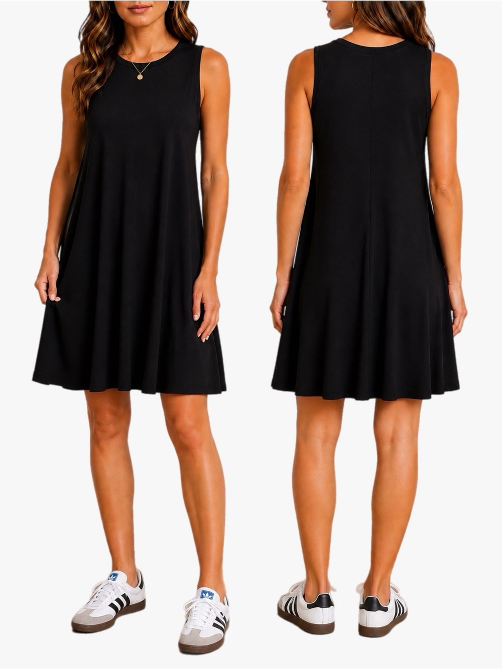 NWT Rolla Coaster Women’s Size Large Black Sleeveless Swing Dress A-Line Casual